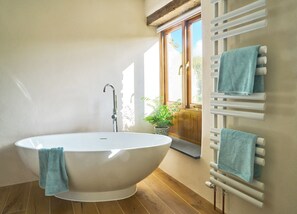 Sink into the tub after a day of sightseeing or walking.