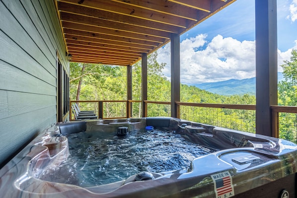 Sit back and relax in the private hot tub
