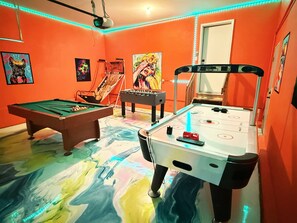 Game On! – Challenge your crew to a round of pool, air hockey, foosball, or basketball hoops—endless fun awaits!