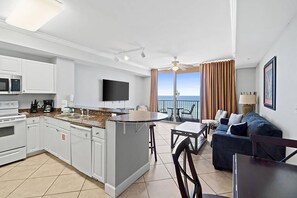 Kitchen to living views
