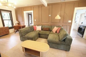 Sit back and relax in our comfortable living room! Our plush sectional couch easily sits 6 people and is so soft...you might even fall asleep on it! 