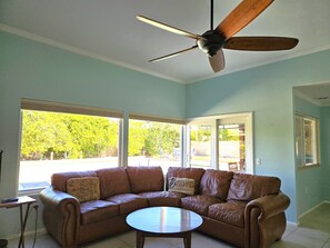 Comfy seating in the Family Room.
