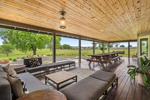 Relaxing in the vineyard backyard