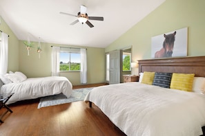 King bed and double bed in family suite
