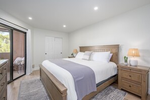 Updated condo boast king sized bed.