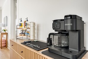 Fully stocked coffee bar!