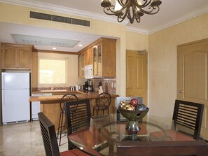 Dining area and kitchen