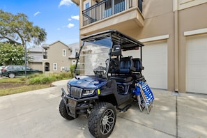 The included Golf Cart makes Exploring the complex Easy