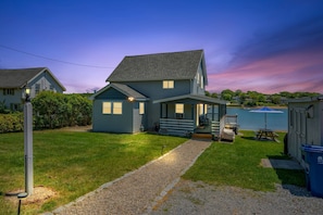 Evening view of property