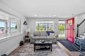Spacious main living area with comfortable seating for everyone