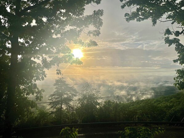 Queen Anne's Ridge breathtaking sunset view after a smokey mountain rainstorm.