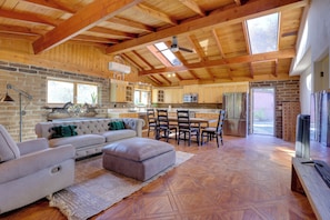 Living Room | Free WiFi | Central A/C & Heating | Fireplace (Wood Provided)