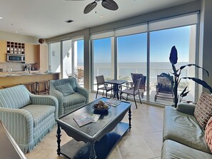 Living Room with Water Views