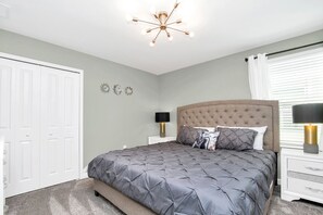 The Luxe Gray Retreat - King bedroom