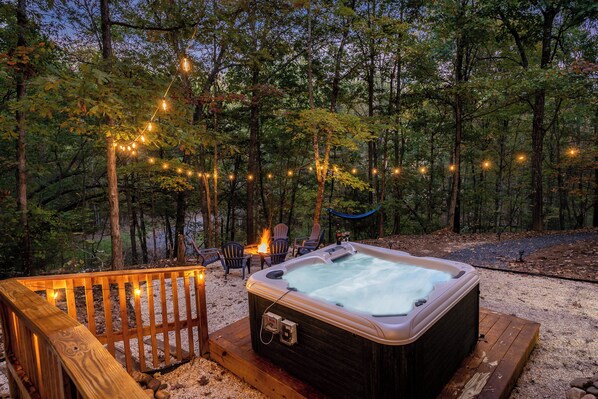 Rejuvenate in nature: a wild hot tub experience.
