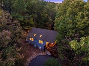 Aerial view of the property: spacious parking for 3-4 cars