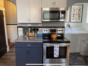 Shore house kitchen with all the essentials. 
