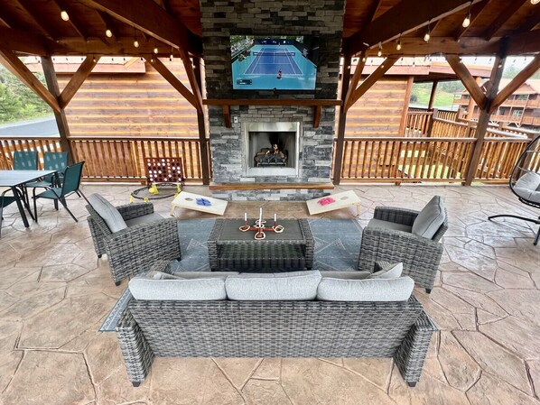 Amazing Covered Gazebo with TV and Games