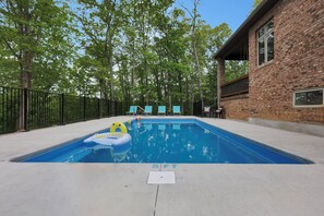 Our heated pool (May 1-Oct 15) is the ultimate getaway in the Hocking Hills area