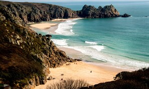 Porthcurno Beach, just a 15 minute drive 