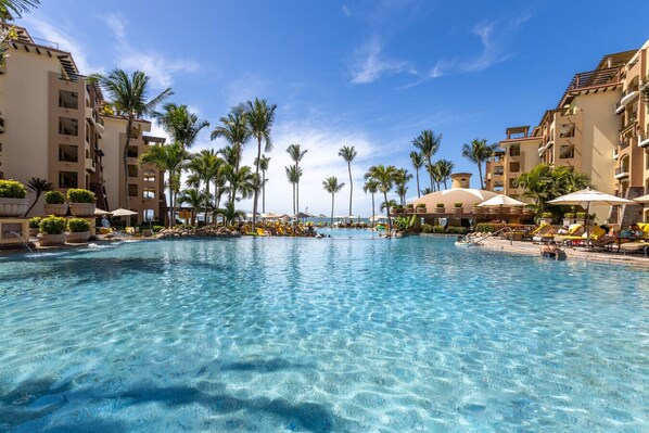 Beach access is just beyond the Resort’s sparkling pool.