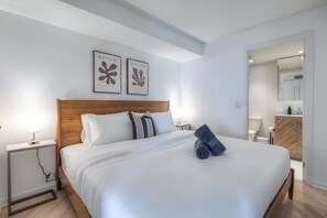 Sleep in comfort with plush bedding and soft duvets for a restful night.