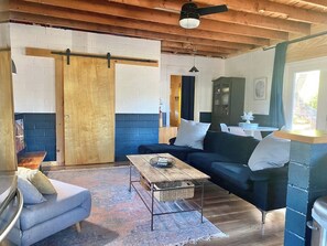 Living area.   Extra guest could sleep on couch or chair futon.