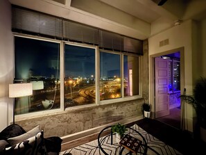 View from the living room at night
