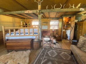 Upstairs bedroom with king size bed and futon with half bath. Separate entrance.