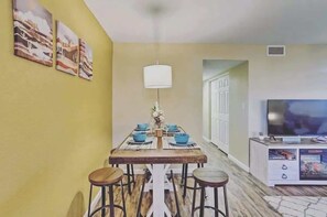 Dining area next to the living room
