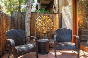 Outdoor sitting area, perfect for morning coffee or evening cocktails.