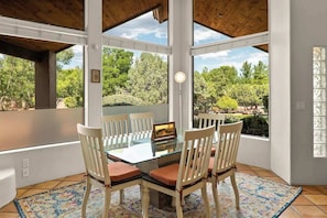 Dining area with natural light

