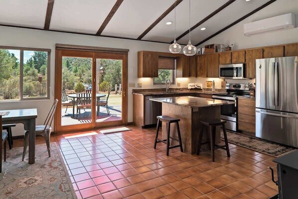 Fully equipped kitchen; create delicious meals during your stay.