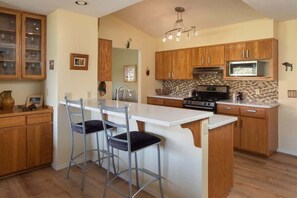 Fully stocked kitchen for your stay.