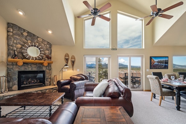 Spacious Living Room With Stunning Mountain Views