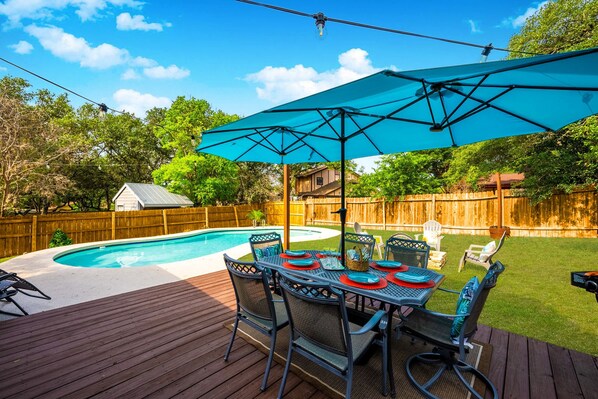 Private backyard oasis