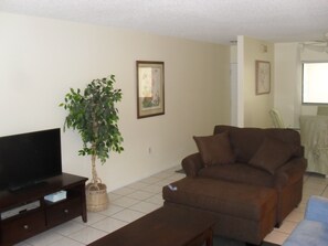 Relax in the living room with our Smart TV.