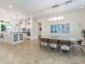 Kitchen with Island and Dining Area