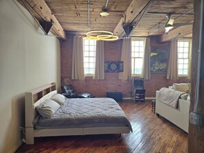 King Size Bed and Dart Board