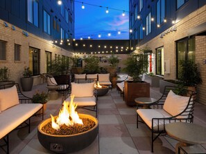 Get cozy by the fire.