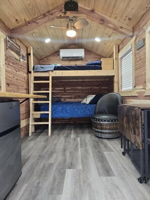 Indoors, Hardwood, Stained Wood, Floor, Ceiling Fan