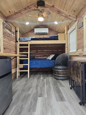 Indoors, Hardwood, Stained Wood, Floor, Ceiling Fan