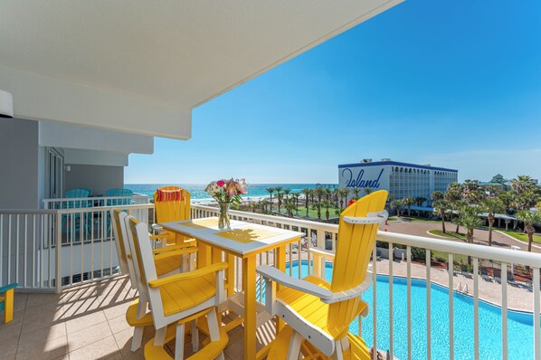View of the ocean and the Gulfside Pool from the Balcony