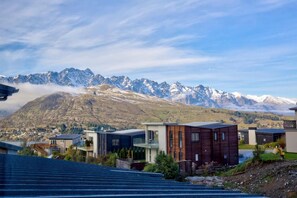 Upstairs balcony views of the Remarkables mountain range.