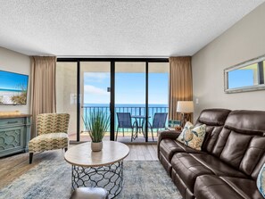Relax in the spacious and beautifully furnished living room.
