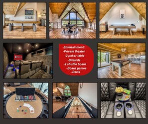 Plentiful entertainment options at both Lodge and Cottage.