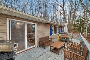 Deck with BBQ grill and seating