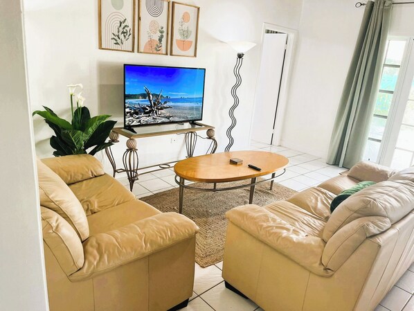 Soft, plush, leather couches while you sign into your Netflix.  