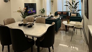 6 seater dining table, high chair available upon request 
