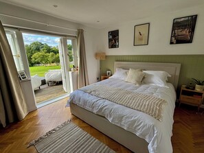 Welcome to your beautiful bedroom, featuring a super king bed new in 2024. 